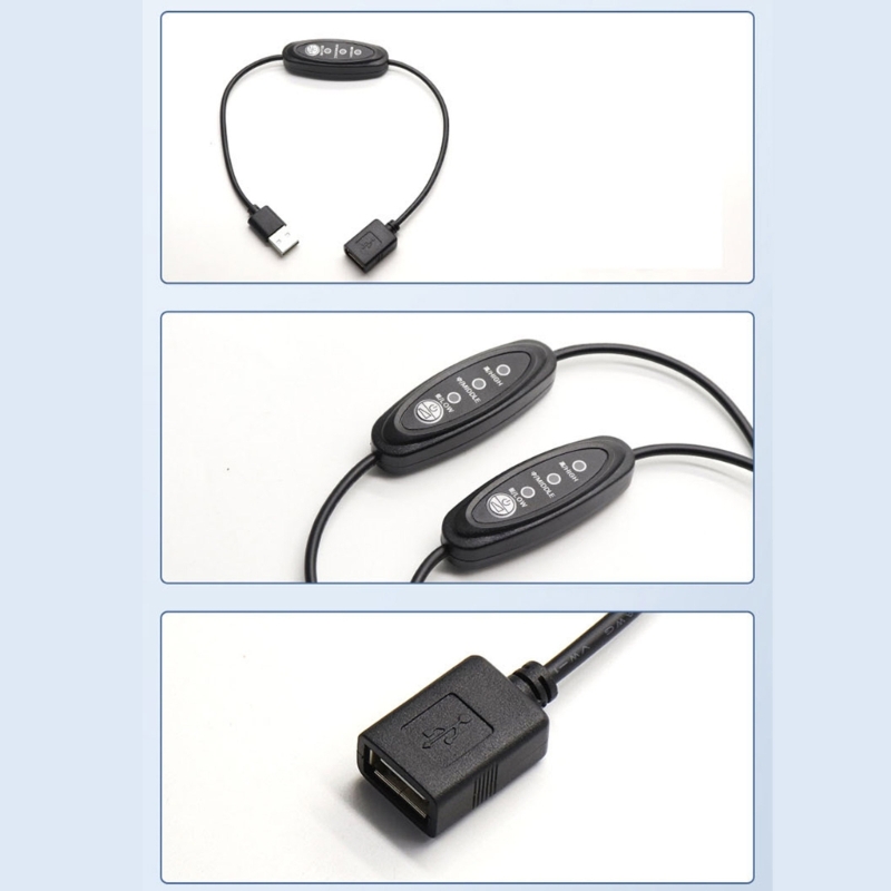 5V USB-Verlängerung Fernbedienung 3-Gang-Stromkabel für USB-Deckenventilator USB-LED-Lichtlampe