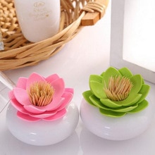 Best-seller Chic Lotus Flower Cotton Bud Toothpick Holder Toothpick Case Cotton Swab Box