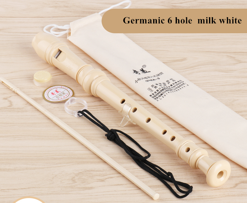 Chinese Recorder gaita 6/8 hole Soprano Germanic vertical flute C Key Music Instruments Clarinet flauta dulce funda flauta dulc: G 6 hole milk white