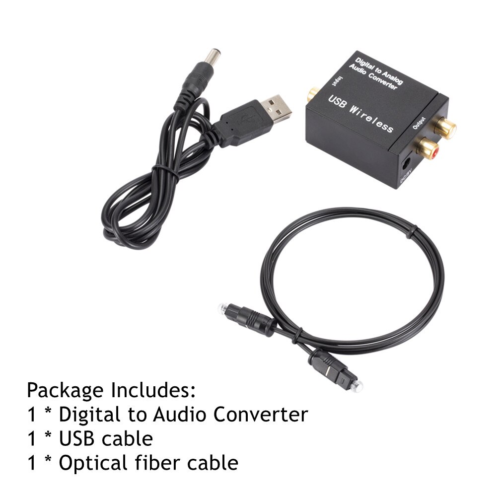PzzPss Bluetooth Digital to Analog Audio Converter Adapter Amplifier Decoder Optical Fiber Coaxial Signal to Analog DAC Spdif: With Accessories