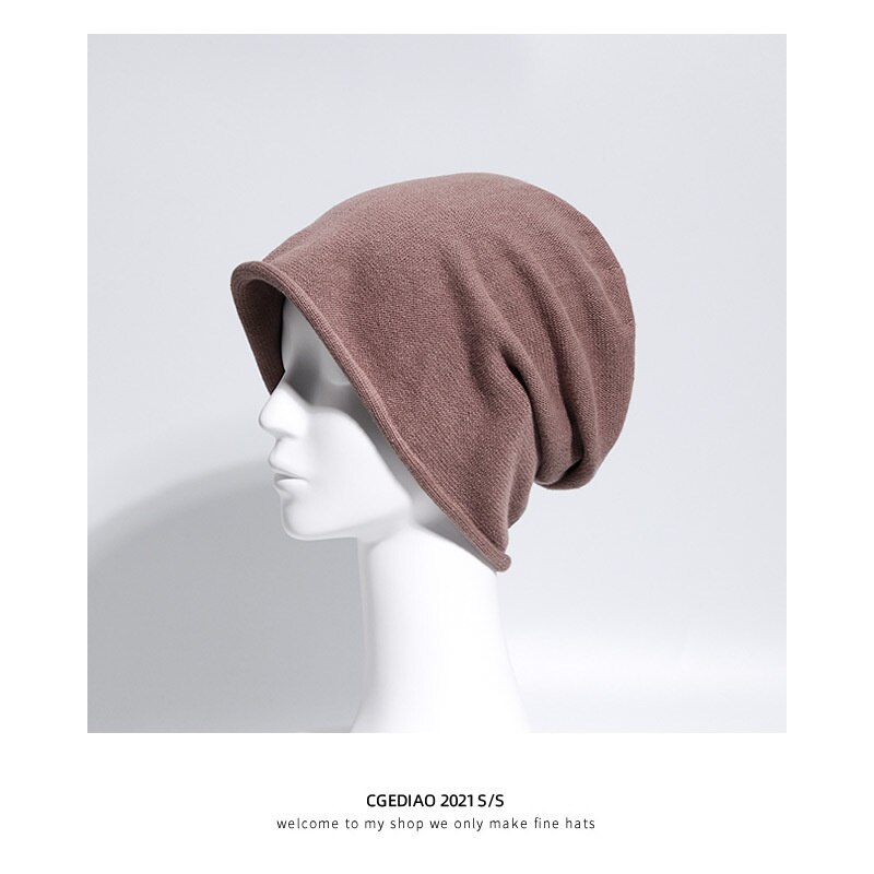 Hoeden Mutsen Voor Mannen Vrouwen Unisex Herfst Zomer Beanie Katoen Effen Kleur Elastische Bonnet Hip Hop Baggy Cap Man Vrouw dunne: Coffee