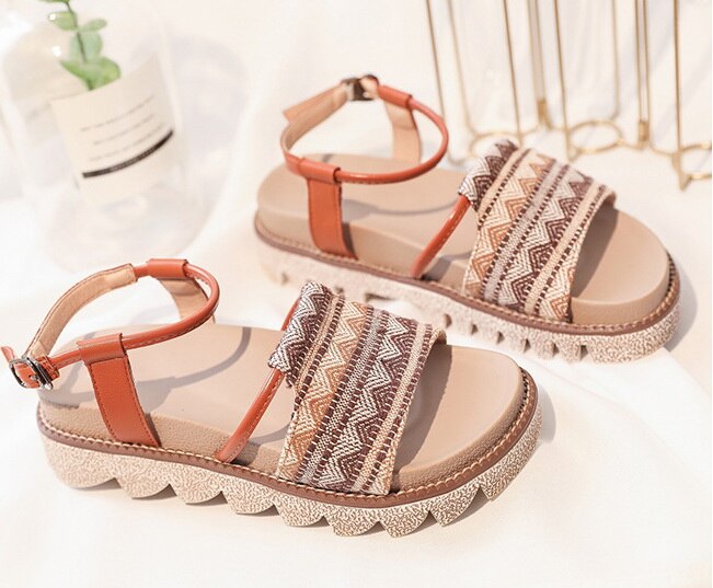 Vrouwen Sandalen Zomer Canvas Vrouwen Schoenen Flats Platform Ademend Gesp sandalen Vrouw antislip Dikke Hakken Schoenen