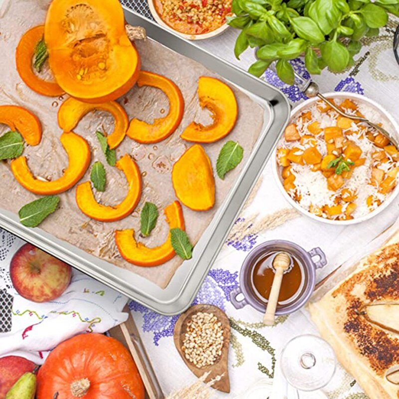 Large Baking Sheet, Stainless Steel Cookie Sheet Baking Pan Tray, Rectangle , Healthy &amp; Non Toxic,Dishwasher Safe
