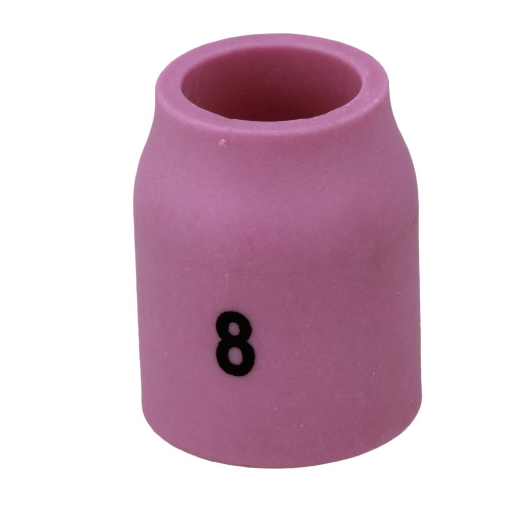 Boquilla DE soplete de soldadura TIG de cerámica 53N61 8 #, copa de escudo de alúmina, compatible con WP-9, 20, 24, 25, paquete de 10