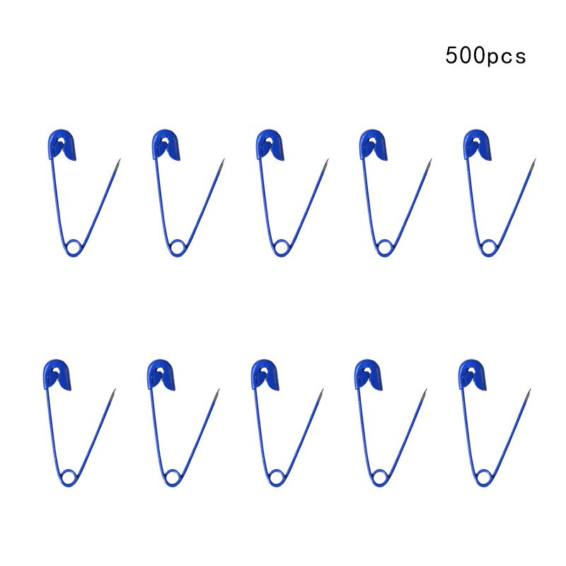 Miusie 500 Stuks Veiligheidsspelden Diy Naaien Gereedschap Accessoire Rvs Naalden Grote Veiligheid Pin Kleine Broche Kleding Accessoires: 500pcs Blue