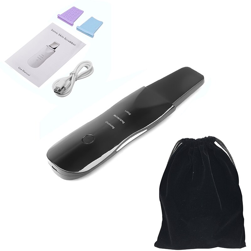 Máquina de limpieza de poros y basura para eliminar puntos negros y piel muerta, equipo portátil blanco y negro: Black bag