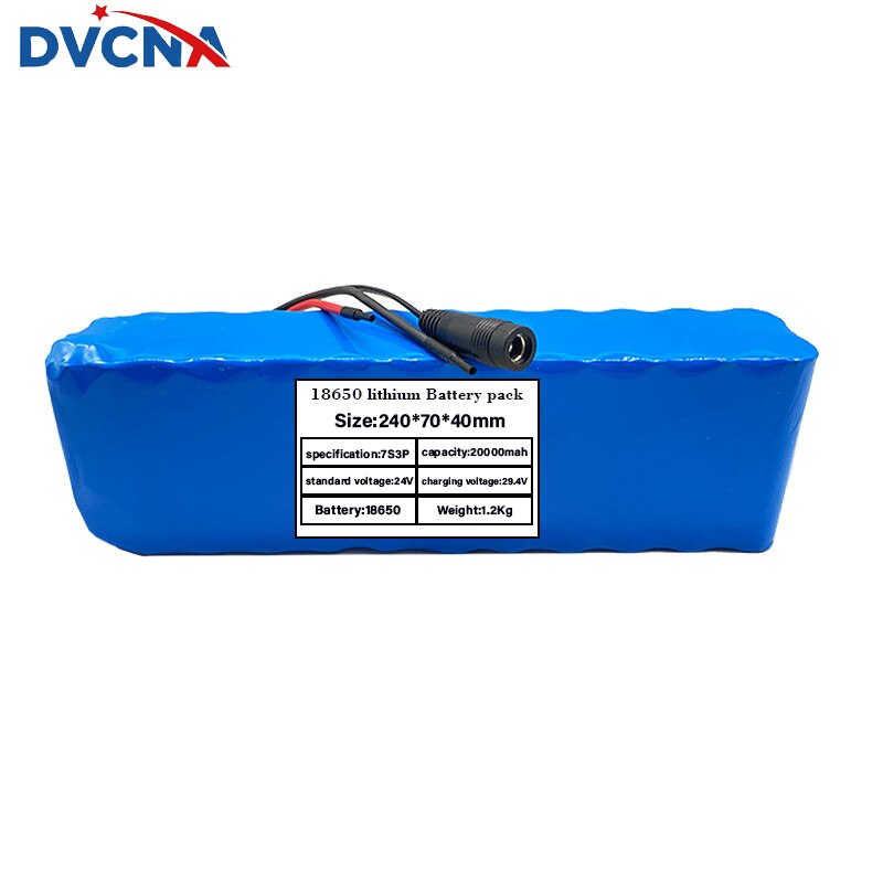 Batterie lithium-ion 7s3p 18650 24V, 20ah, 20000mAh, pour vélo électrique, avec chargeur: Bleu