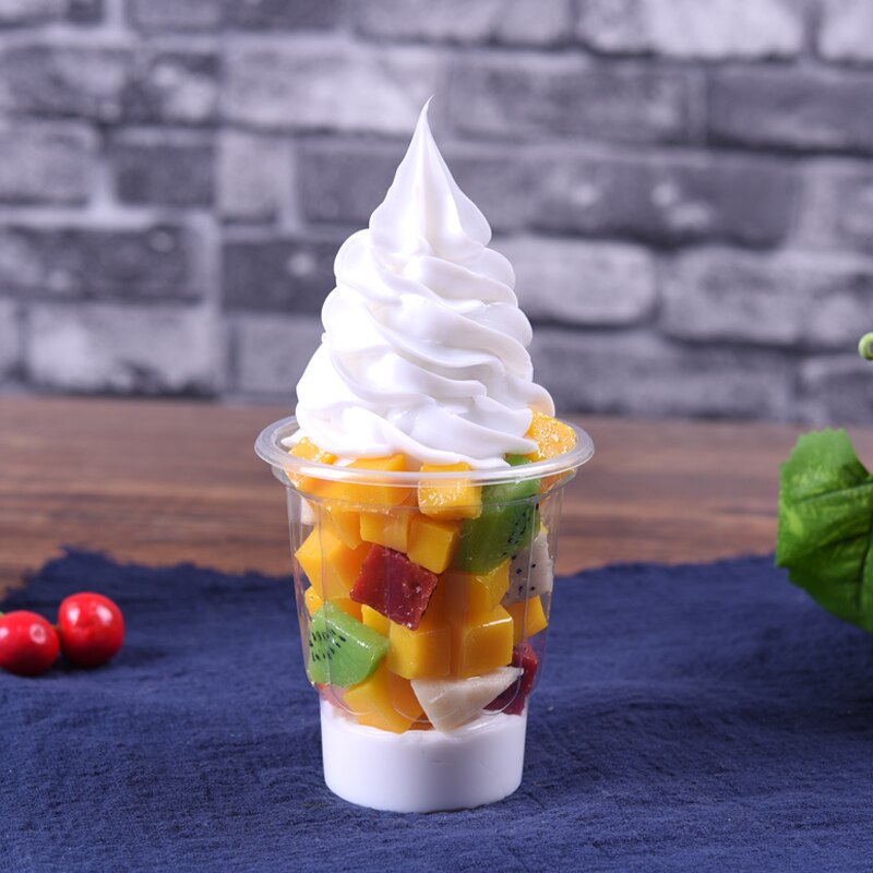 Simulation Sundae glace échantillon factice en plastique lait fruits Sundae modèle faux Sundae accessoires fenêtre affichage