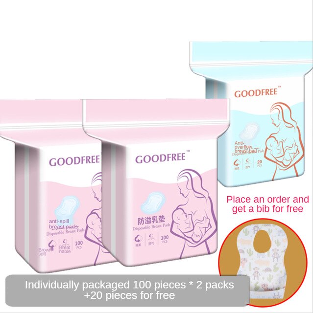 Anti-Spill Zoogcompressen Wegwerp Zoogcompressen Ultra-Dunne Ademende Borstvoeding Lekvrije Borst Pad Spill Preventie borst Pad: Independent packaging 220 pieces free portable bib