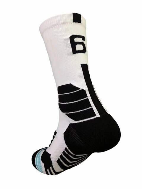 Calzini da basket professionali collocazione 0-9 numero calzini inferiori calzini sportivi sportivi per uomo e donna: 6 white Socks 1pcs