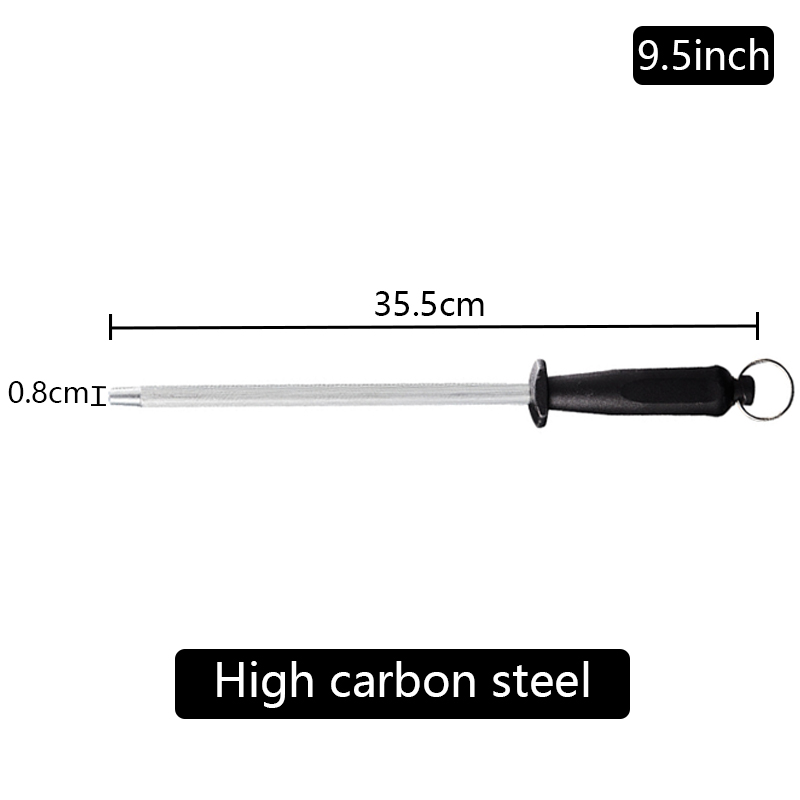 Knife Sharpener Sharpening Stone Kitchen accessories gadgets Tools grinding Honing Carbon Musats stick Rod Steel Diamond ceramic: High carbon steel 9