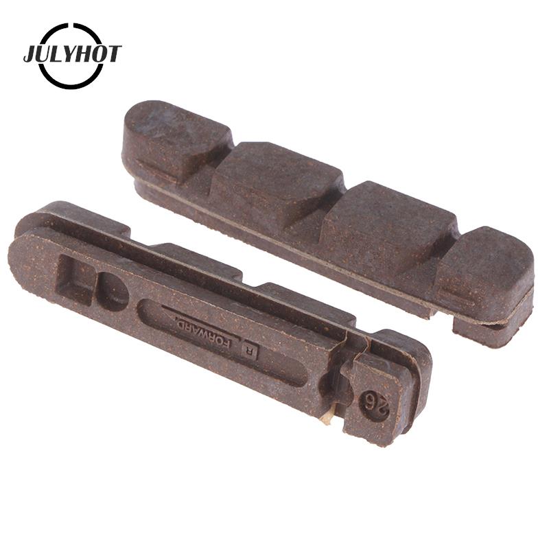 Almohadilla de freno de llanta de carbono para bicicleta de carretera, accesorios de piezas de rueda de bicicleta plegable, zapatos de bloque de madera de corcho C V MTB BMX, 2 piezas