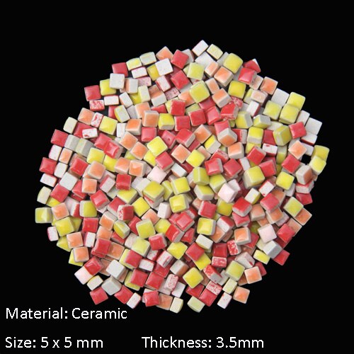 Tuile de mosaïque en Micro céramique de 5mm, épaisseur: 3.5mm, matériel artisanal pour loisirs de bricolage Mini carreaux de mosaïque en porcelaine, bricolage: Orange Series