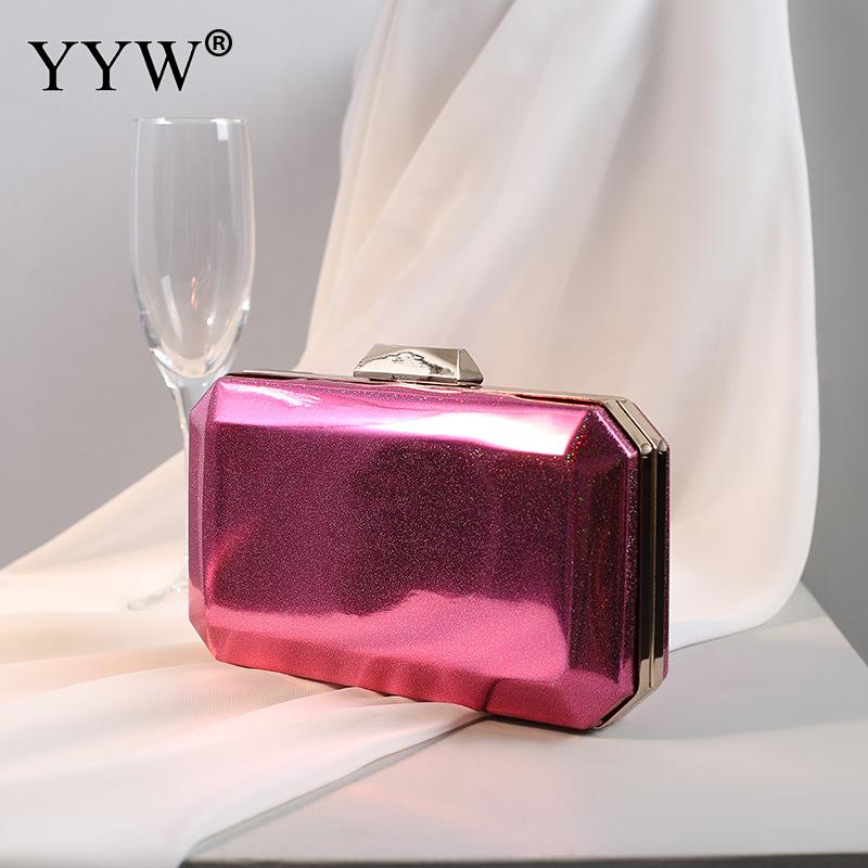 Novo saco de embreagem noite dourada bolsas femininas para festa de casamento bolsas couro plutônio nupcial metal corrente garras bolsas pequenas bolsas: rose