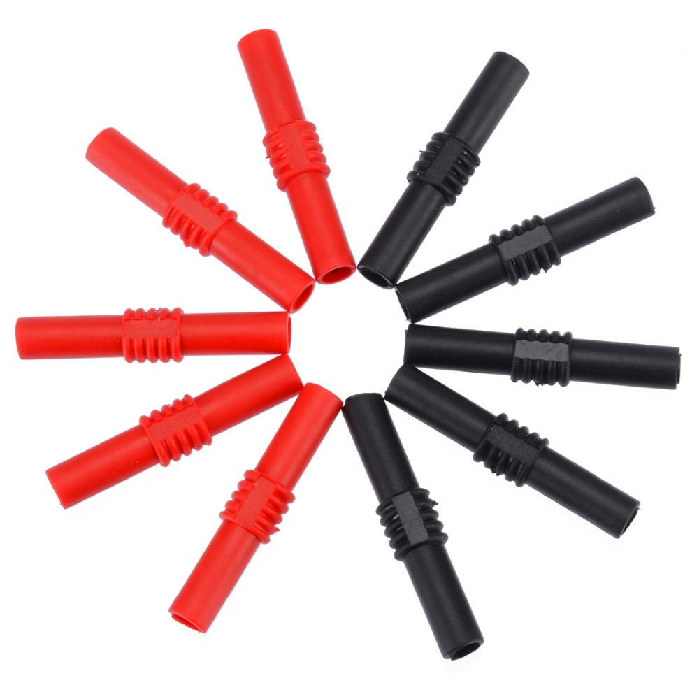 10pcs 4mm Banana Jack Female to Female Adapter Coupler Connector Insulated Banana Plug Connectors
