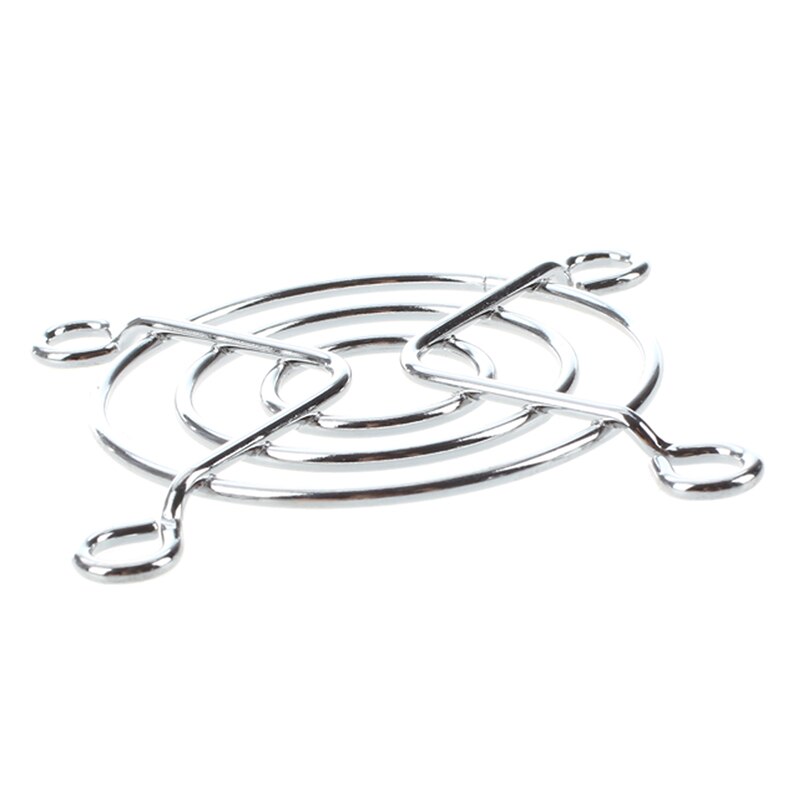 2 Stuks Silver Tone Metal Grill Protector 50Mm Cpu Fan Finger Guards