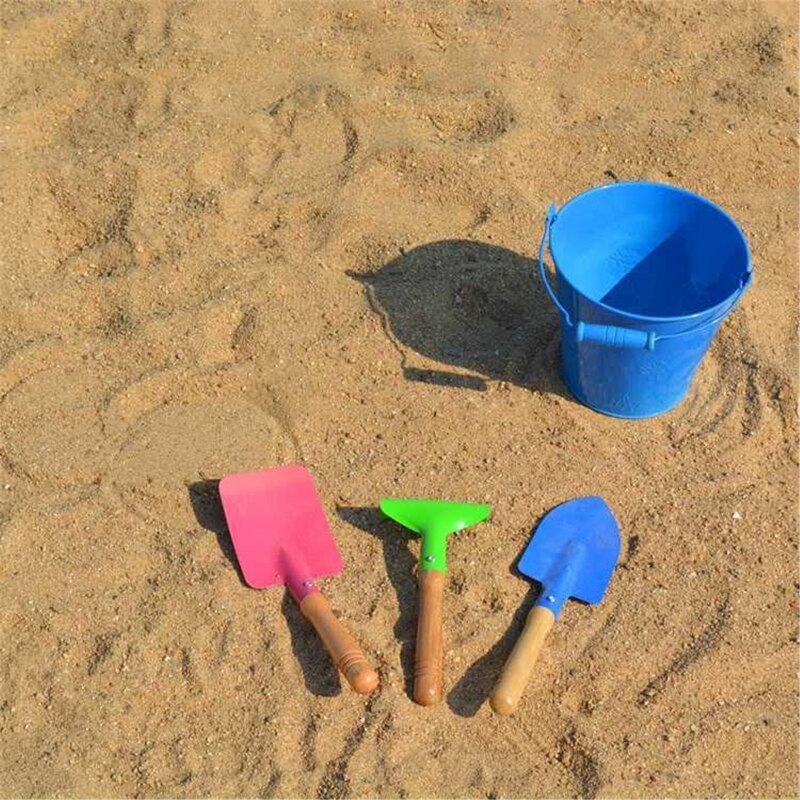 4 pièces seau pelle pelle râteau plage sable jouets enfants en plein air jouer sable jouet jardin plantation outils