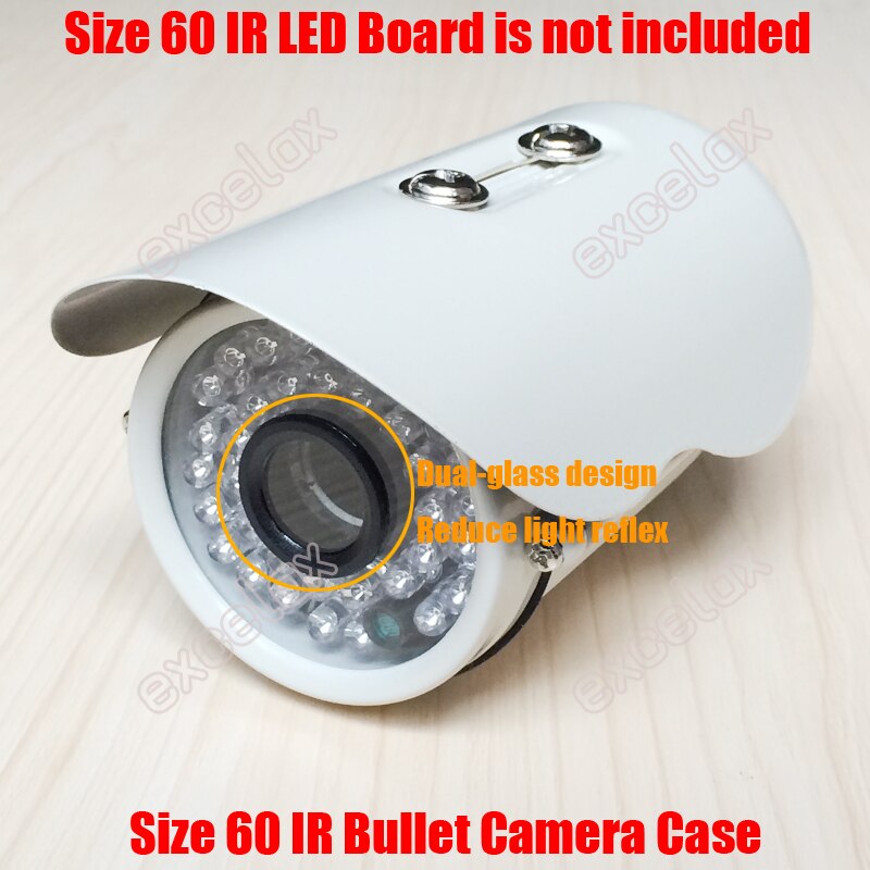 Waterdichte IR Bullet Camera Behuizing Size 60 Buis CCTV Camera Case Aluminium IP66 Outdoor Behuizing voor 36 stks IR LED Board