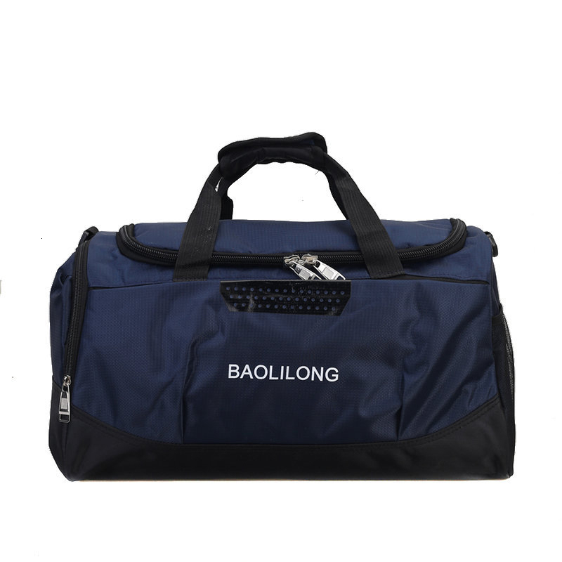 Professionelle Große Kapazität Sport Tasche Wasserdicht Casual Lagerung Gym Taschen Polyester Männer/Frauen Packable Duffle Reisetasche Mochila: Dark blue