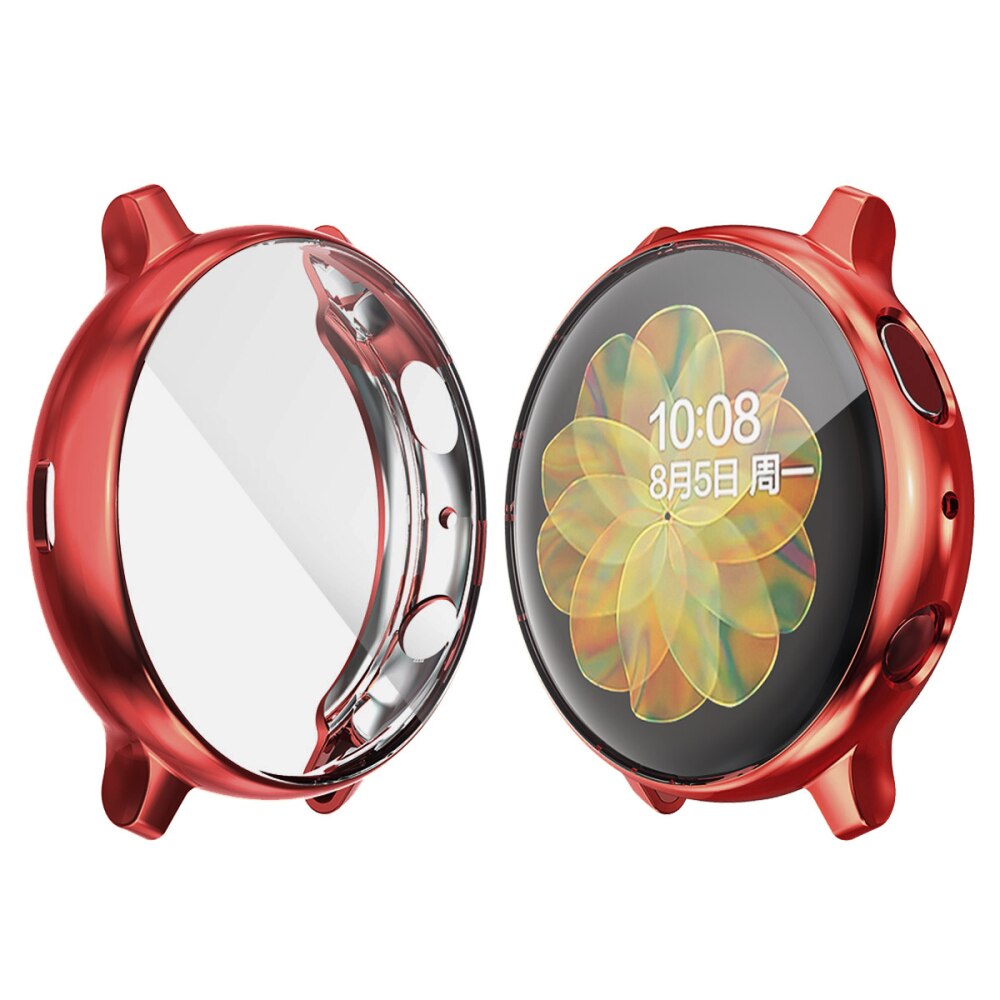 360 slim ur cover til samsung galaxy watch active 2 40/44mm blød klar tpu skærmbeskytter til galaxy active 2 40mm 44mm: Rød / For aktiv 2 - 40mm
