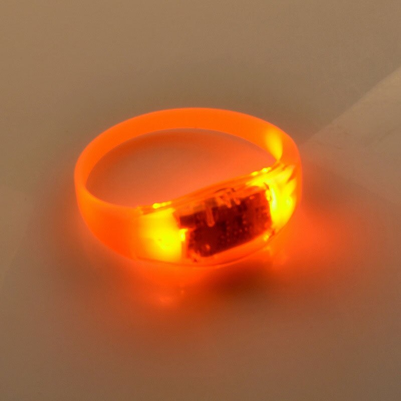 Brazalete de silicona Unisex con luz LED controlada por sonido, brazalete de silicona con brillo activado, para Festival, , NOV99