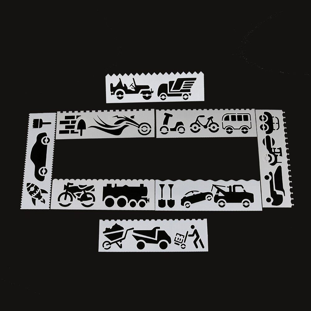 Car Shaped Painting Template DIY Craft Layering Stencils Painting Scrapbooking Stamping Embossing Album Paper Template 8 Pcs