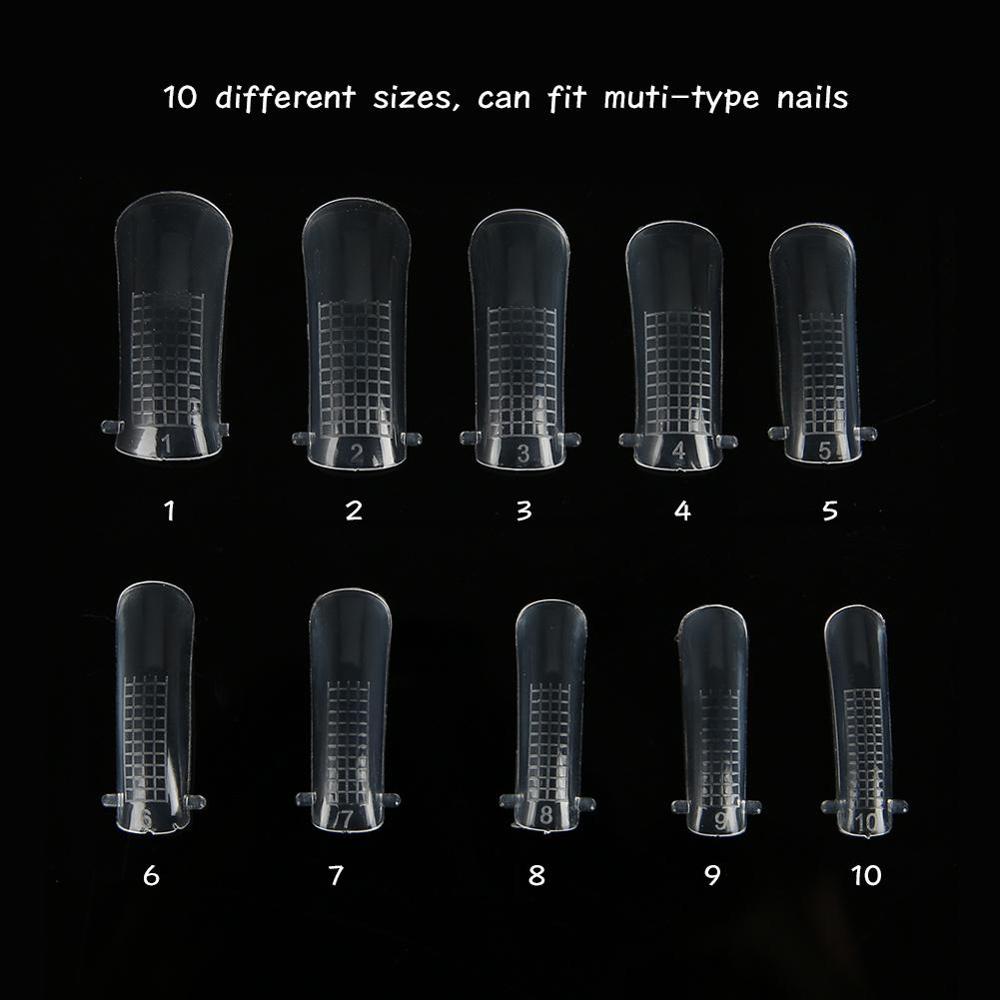 100pcs/Set Clear Nail Forms Full Cover Quick Building Gel Mold Tips Nail Extension DIY Nails Accessories Manicure Make Up Tools