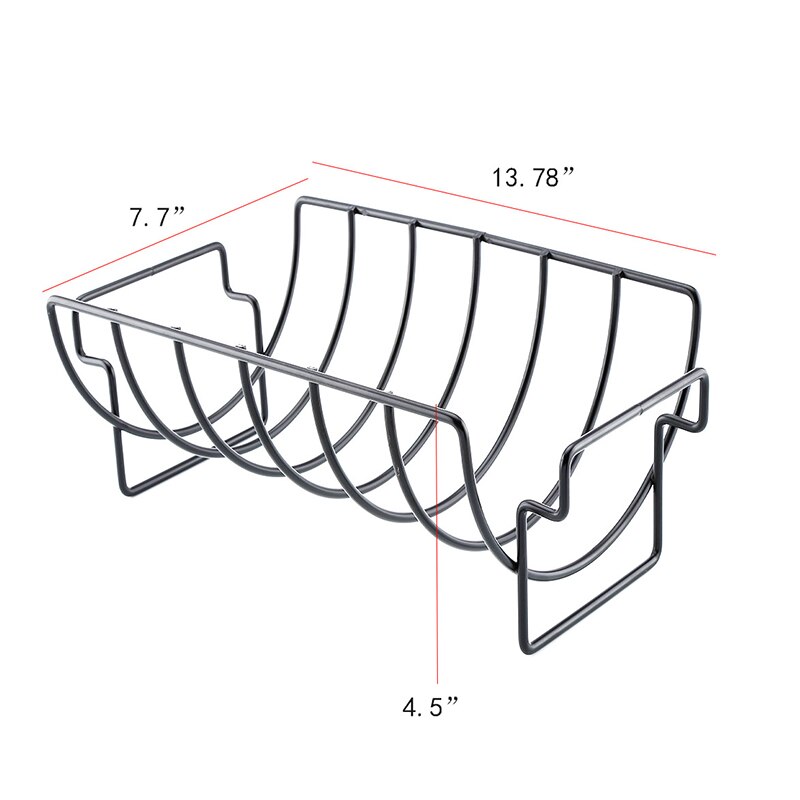 Rib Plank Stand Non Stick Outdoor Thuis Reis Party Grillen Bbq Kip Rundvlees Ribben Rack Rvs Stand Steak Opslag houder