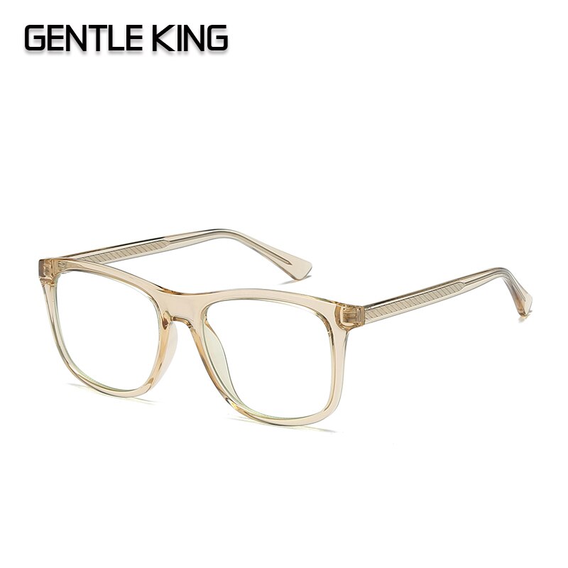 Zachte Koning Vierkante Anti Blauw Licht Blokkeren Bril Mannen Oversize Ultralight Optics Frame Computer Clear Brillen Vrouwen: C5 CHAMPAGNE