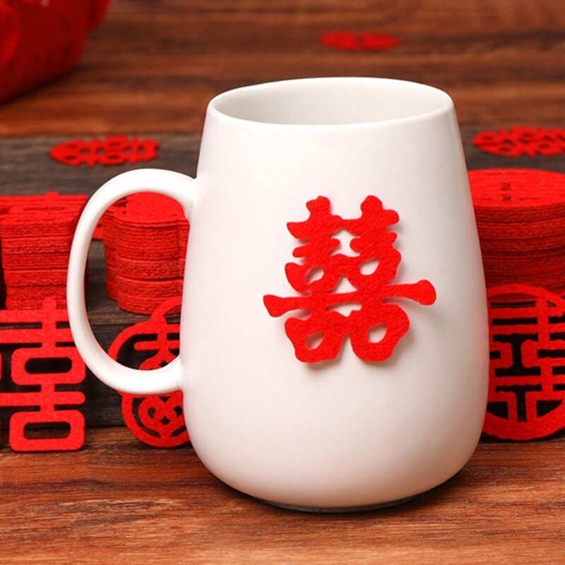 Mini Marriage Stickers Traditional Chinese Wedding Decorations Fruit Plate Xiao Xi Zi Room Throwing Decor Garden Tree Ornaments