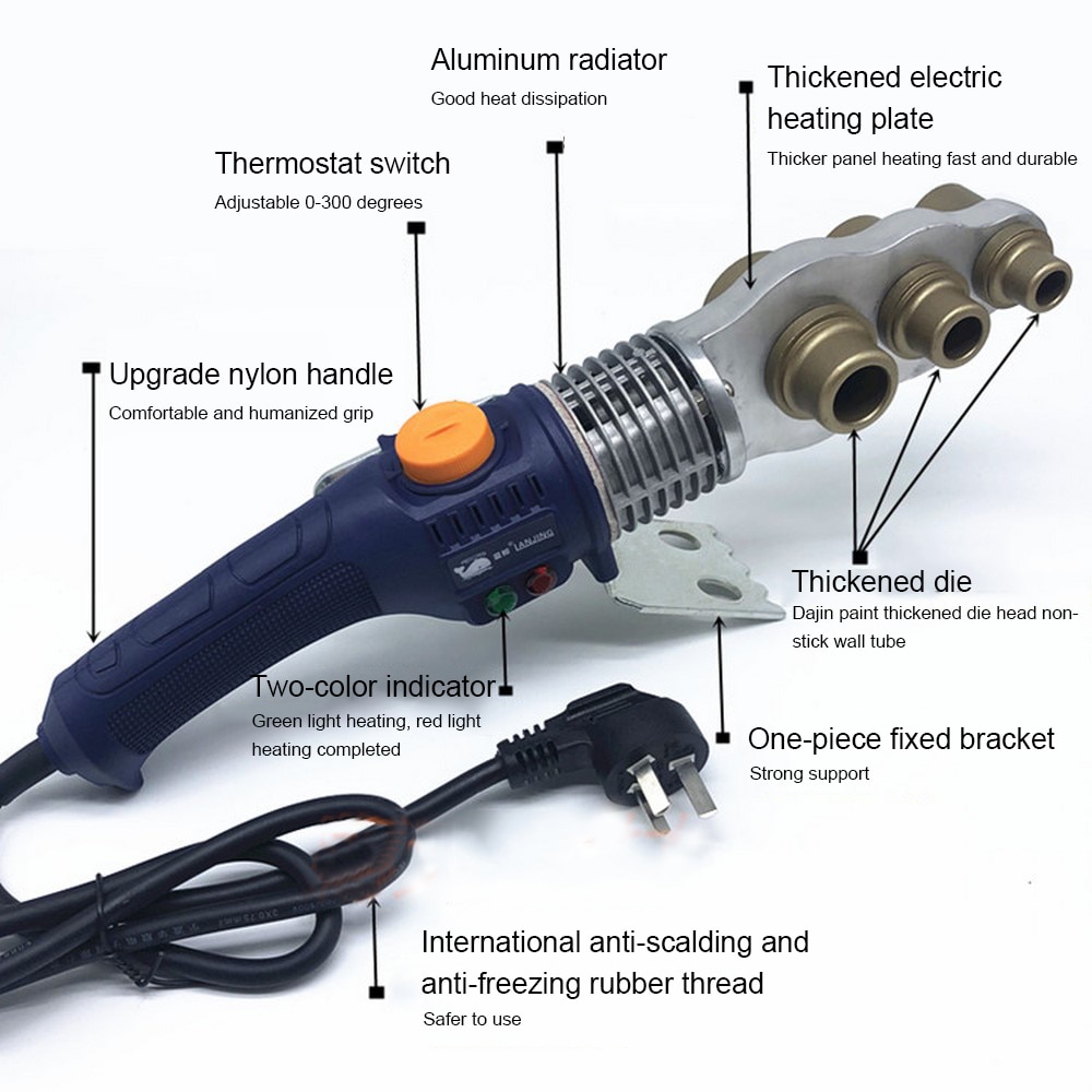 Electric Pipe Welding Machine Aluminum Heating Tool Electronic Constant Temperature Melt Thermostat Welding Machine