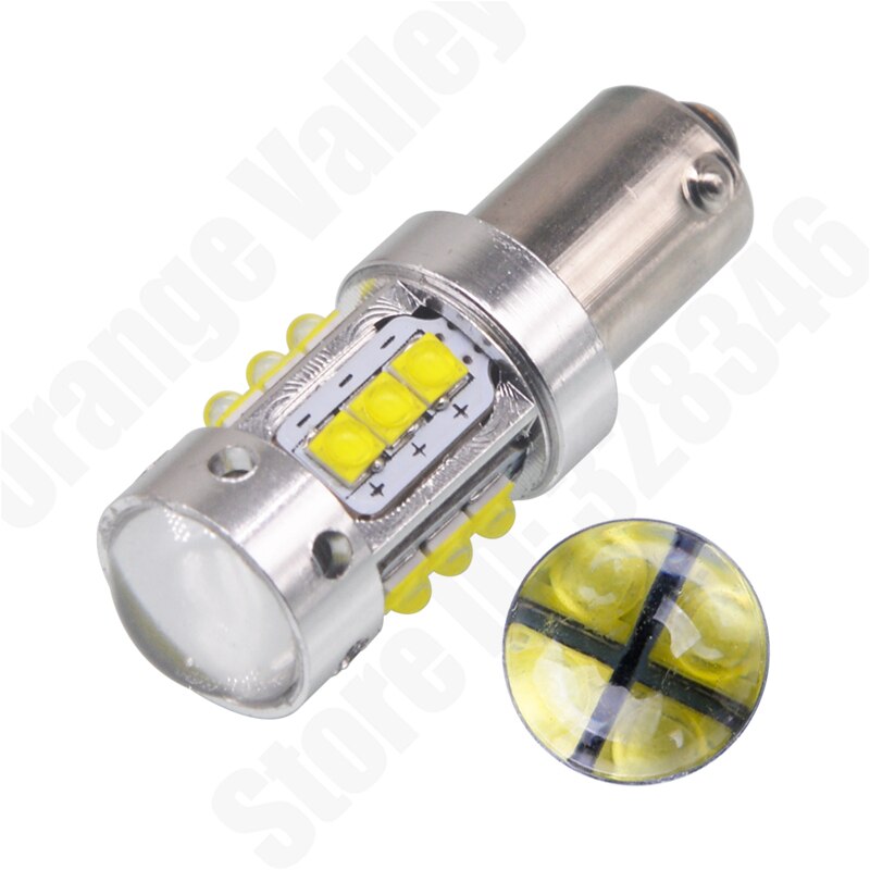 2 stk. bugt 9s ba9s bax 9s xbd  h6w 16 chips ledet hvid canbus fejlfri led baklygter 80w hvide