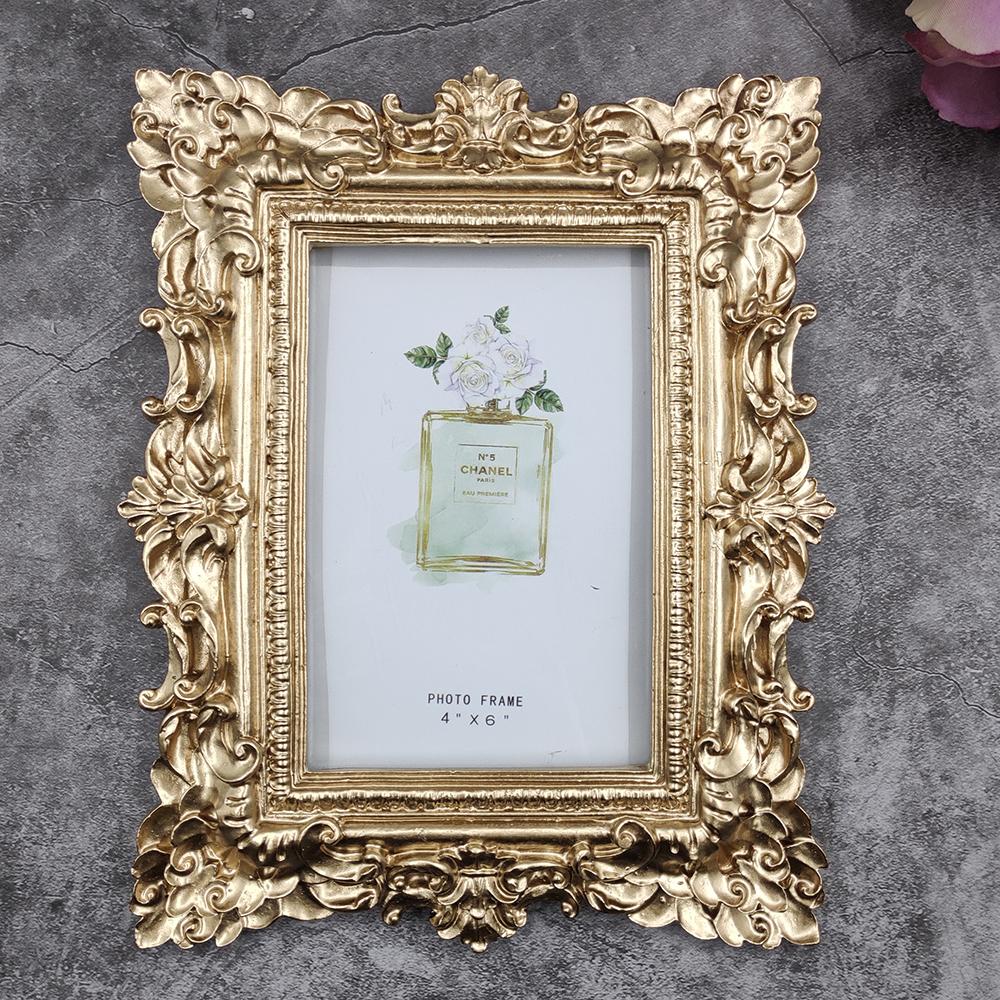 Nordic Style 6 Inch Photo Frame Desktop Home Picture Album Hanging Palace Relief Portafotos Wall Decoration