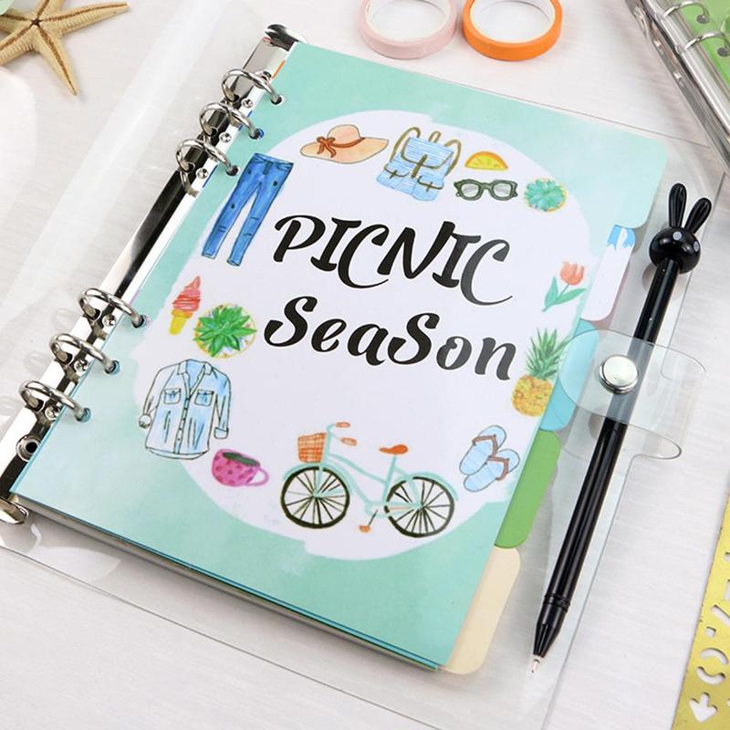 1Pcs Transparent Plastic Clip File Folder A4/A5/A6/A7 Notebook Loose Leaf Ring Binder Planner Agenda School Office Supplies