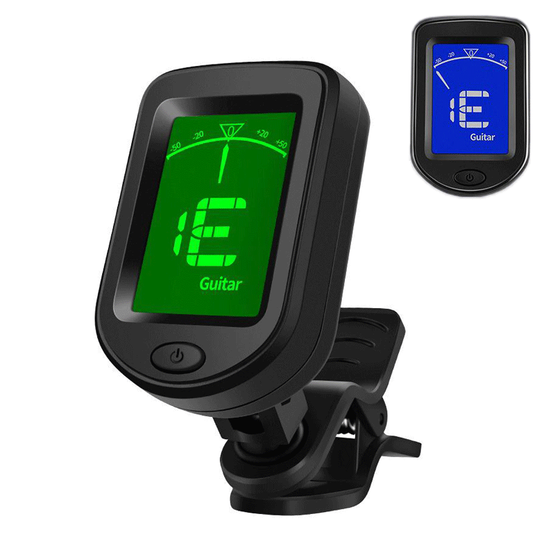 Guitar Tuner Digital Clip-On Tone Tuner for Electric Ukulele Bass Guitar Violin 360 Degree Rotatable Sensitive Built-in Batter