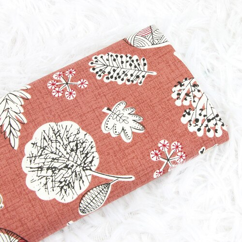 Tejido de algodón grueso de 110x45cm con estampado de hojas tela de algodon DIY hecha a mano Material de mosaico accesorios textiles para el hogar: Cotton Fabric 3