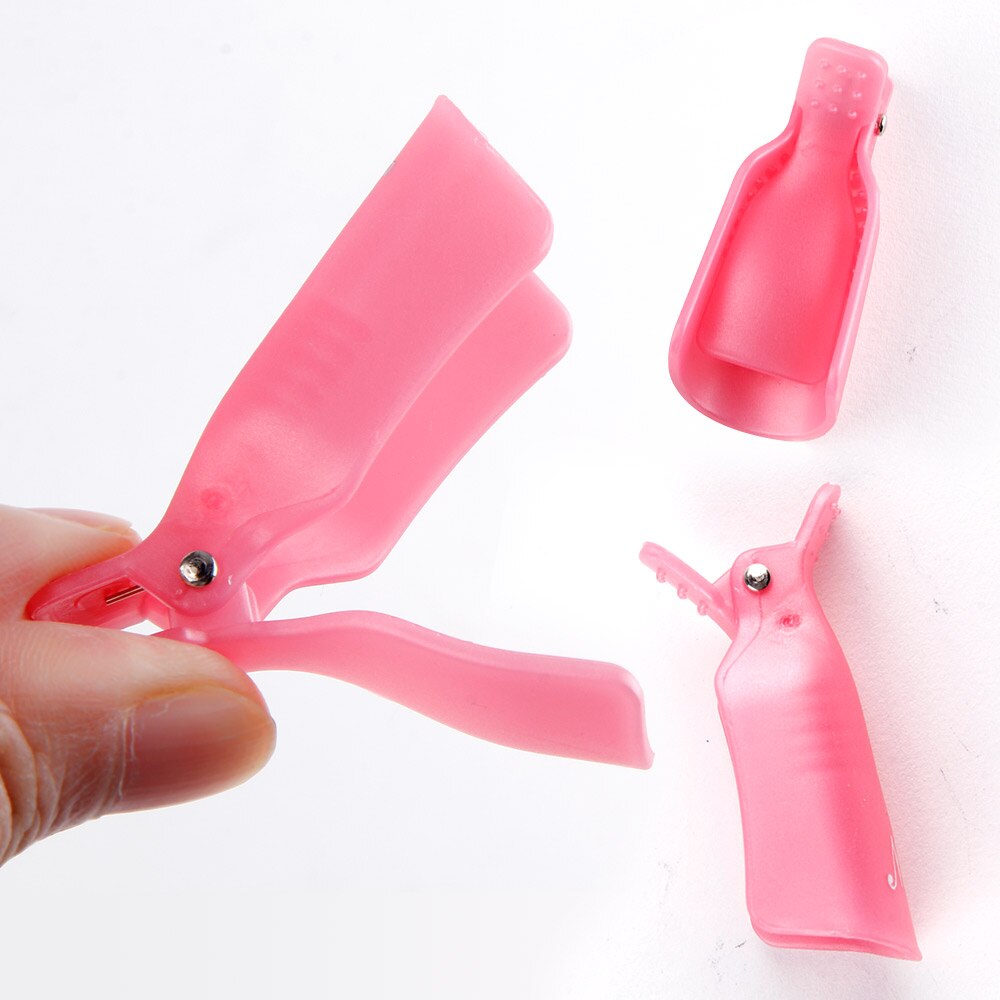 10 stk. nail art soak off cap klip plast uv gel polish remover wrap tool negle art tips til fingre neglelakfjerner negleværktøj