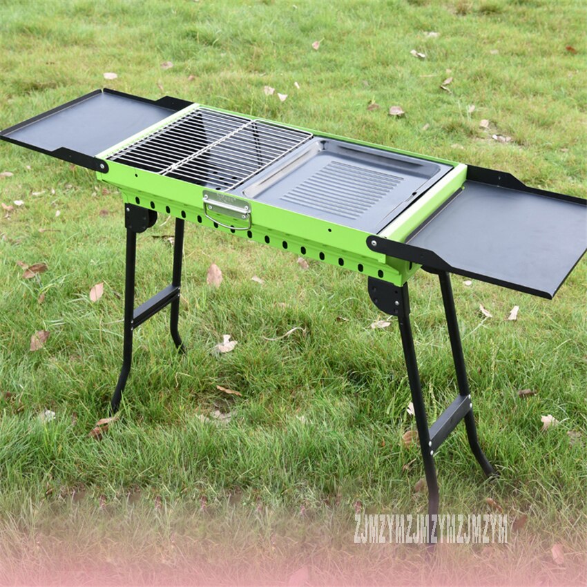 Portable Outdoor Charcoal BBQ Grill High Garden Thickening Foldable Barbecue Grill Charcoal Barbecue For 5-15 People