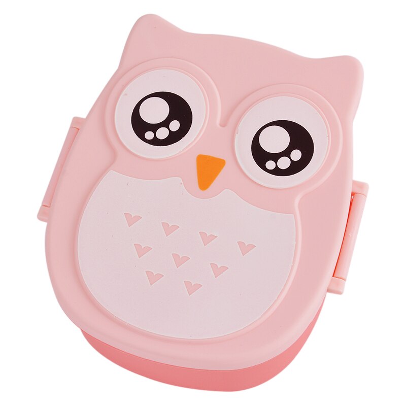 Student Sealed Lunch Box Food Storage Containers Cute Double Layer Bento Box Dinnerware Plastic Cartoon Food Container#1: 1pc pink