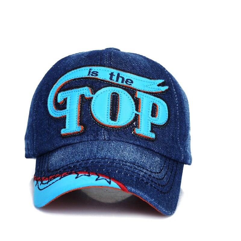 Kinder TOP JUNGE Sommer Baseball Caps Jungen Mädchen Im Freien Sport Sonnenhut Hysterese Kappe Brief Denim Hip Hop Hut Für kinder