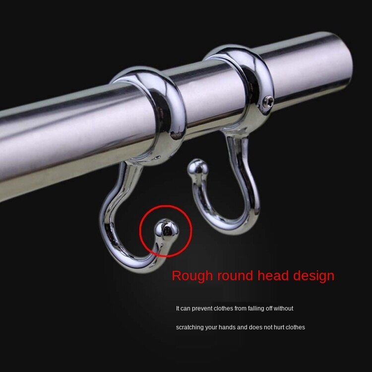 6pcs Stainless Steel 16/19/22/25mm Clothing Rod Fixed Positioning Hook Sleeve Hook Kitchen round Pipe Hook Clothes Hook