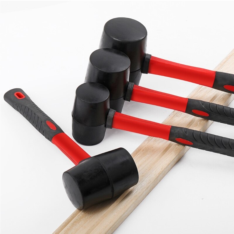Mazo de goma con mango de fibra de vidrio antideslizante 066E, utilizado para decoración del hogar y decoración de interiores, sólido que ahorra trabajo