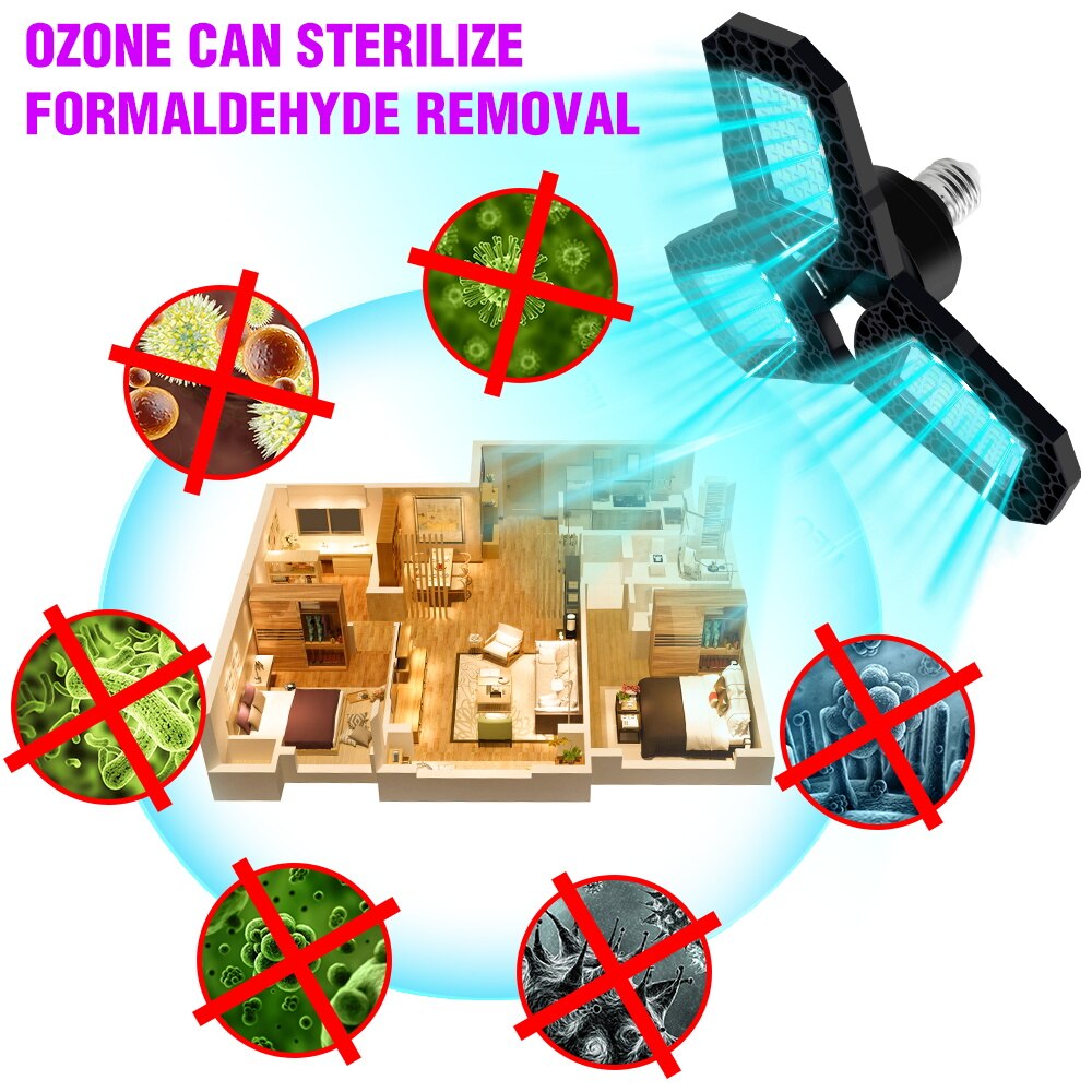 E27 Led UVC Germicidal Lamp 220V UV Sterilizer Led Bulb 110V Ozone Ultravioleta Led Light 40W 60W 80W Bactericidal Home Lampara
