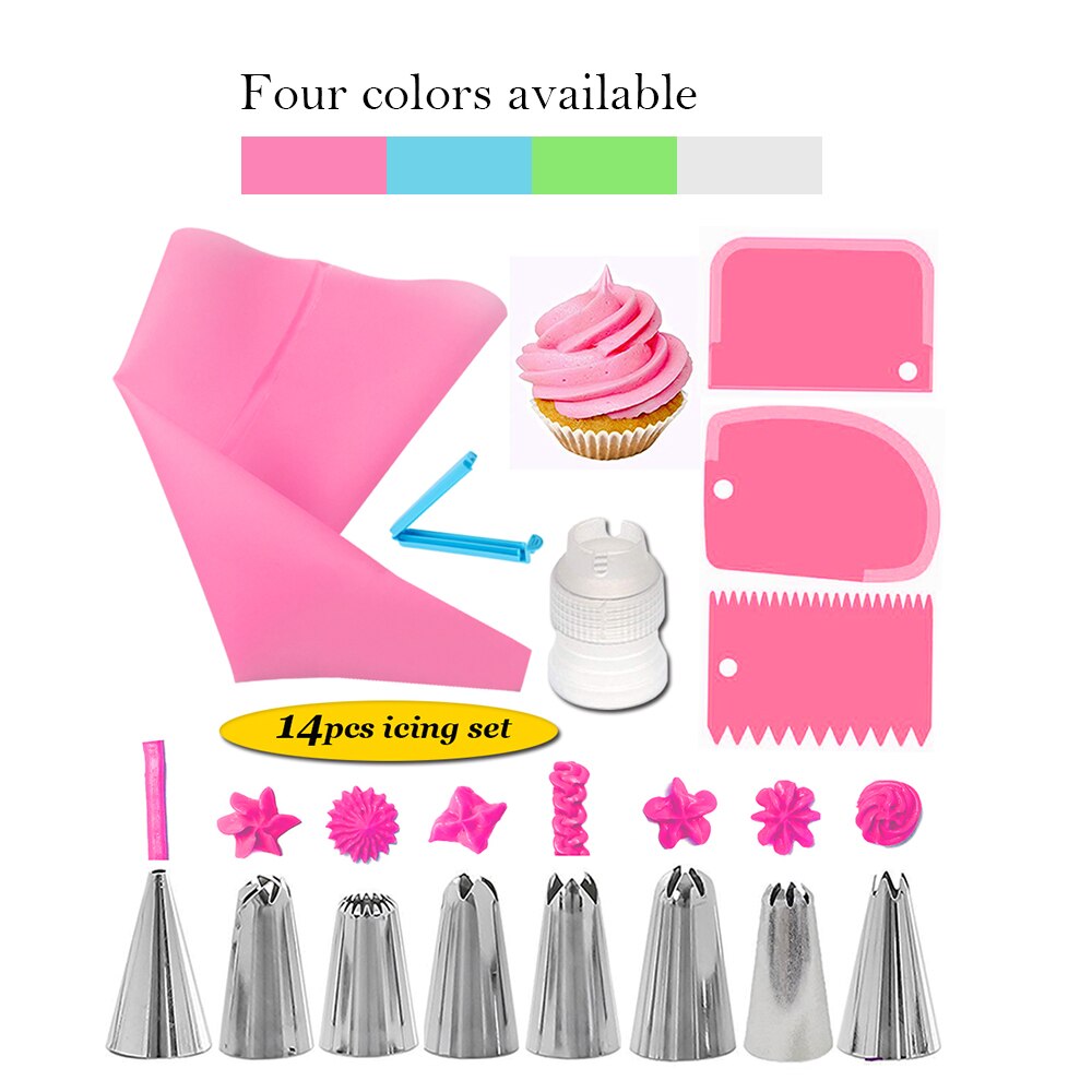 14 Stuks Cake Decorating Kit Rvs Piping Nozzle Tips Bakken Set Voor Cake Cookies Piping Nozzle Tips Bakken Set