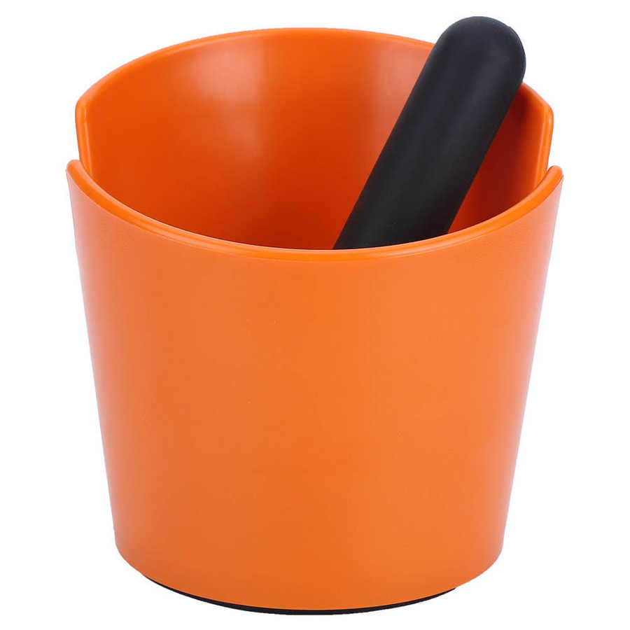 Home Coffee Making Coffee Knock Box Household Anti‑ Slip Coffee Grind Dump Bin for Coffee Shop Orange Coffee