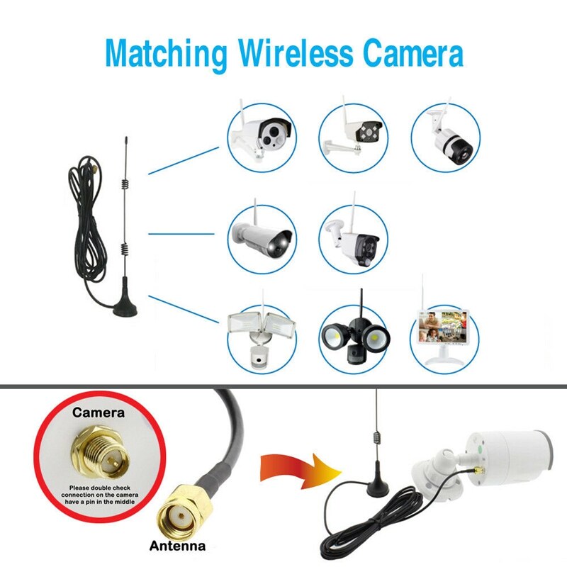 /10FT 7DBi 315MHZ Wifi Antenna Booster Aerial Extension Cable for IP WIFI Cam