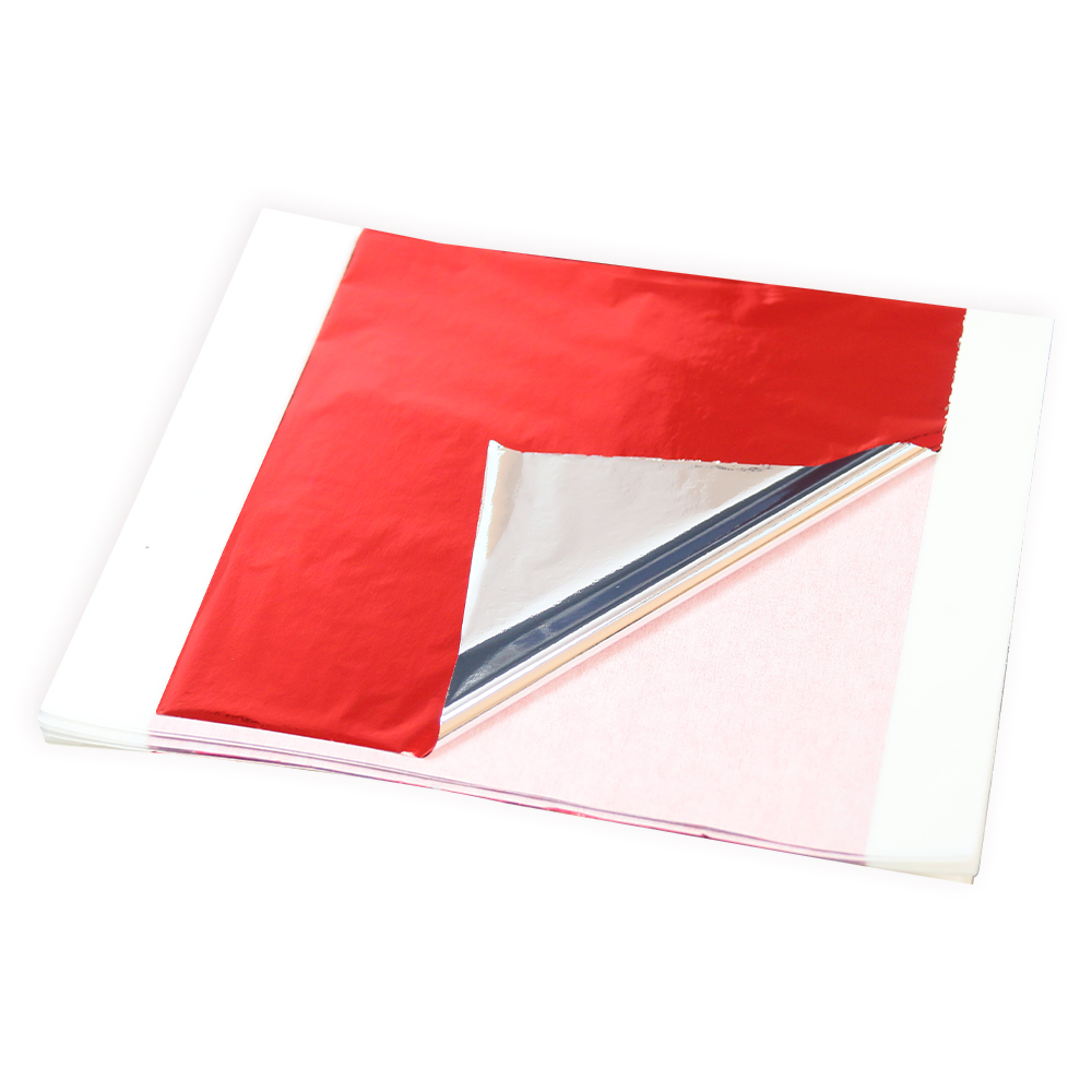 100 Uds. Hojas de hojas doradas de colores, manualidades de Arte de papel con purpurina plateada para paredes de muebles dorados, decoración Vintage de uñas, pintura DIY