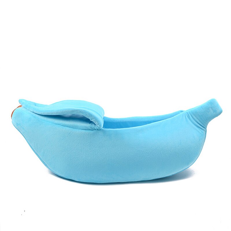 Grappige Banaan Kat Bed Huis Leuke Gezellige Kat Mat Bedden Warm Duurzaam Draagbare Huisdier Mand Kennel Hond Kussen Kat Levert multicolor: Blauw / M For 3-5.5 Ibs