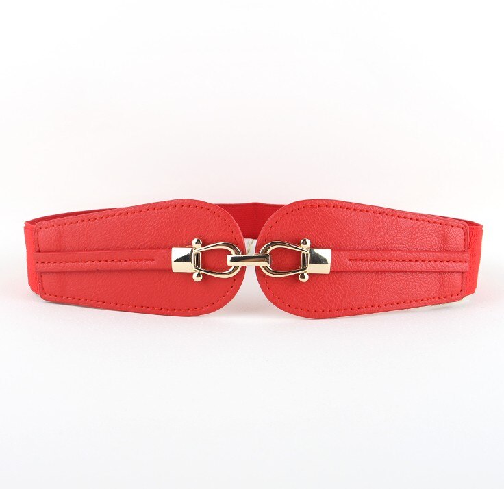 Fajas elásticas para mujer, vestidos blancos para mujer, vestido decorativo suelto, faja moderna, cinturón Simple negro, faja ancha, cinturones para mujer: red color