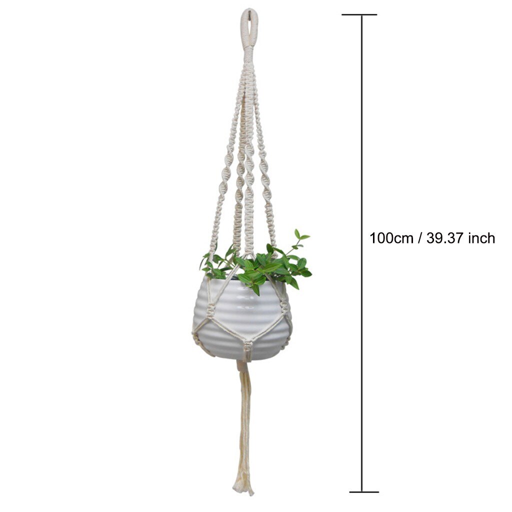 Europe Plant Hangers Indoor Hanging Planter Basket With Wood Beads Decorative Fast: 100cm